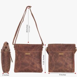 VALENCHI Real Genuine Leather Women's Crossbody Purse/Bag With Adjustable Strap